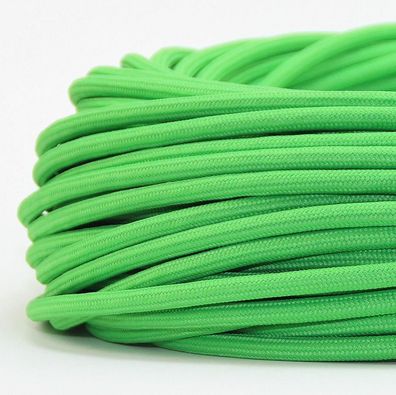 Textilkabel Stoffkabel kiwi-grün 3-adrig 3x0,75 Zug-Pendelleitung S03RT-F 3G0,75