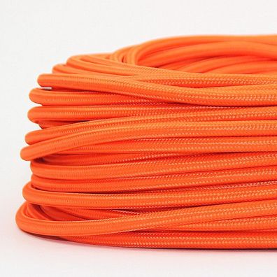 Textilkabel Stoffkabel orange 3-adrig 3x0,75 Gummischlauchleitung 3G 0,75 H03VV-F ...