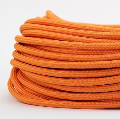 Textilkabel Stoffkabel orange 3-adrig 3x0,75 Zug-Pendelleitung S03RT-F 3G0,75
