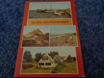 5349 Postkarte, Grußkarte-Vitte -Hafen, Damm, Scheune, Dreimäderlhaus
