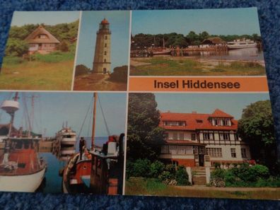 5349 Postkarte, Grußkarte-Insel Hiddensee-Kloster, Fischerhaus, Leuchtturm