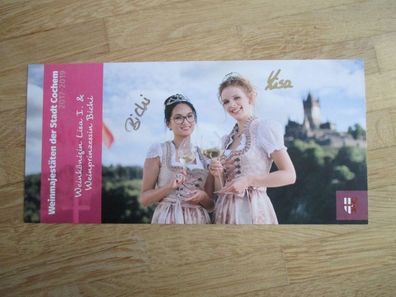 Weinkönigin Cochem 2017-2019 Lisa I. & Weinprinzessin Bichi handsignierte Autogramme!