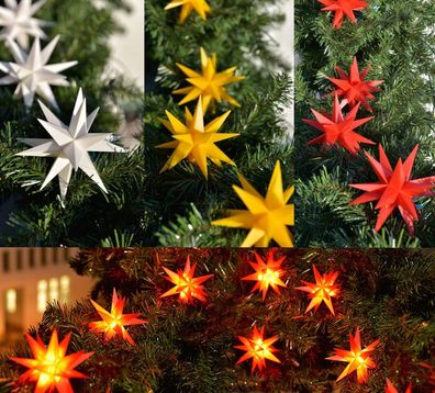 LED Lichterkette mit 9 Sterne Sternenkette Weihnachtsstern Außenstern Adventstern