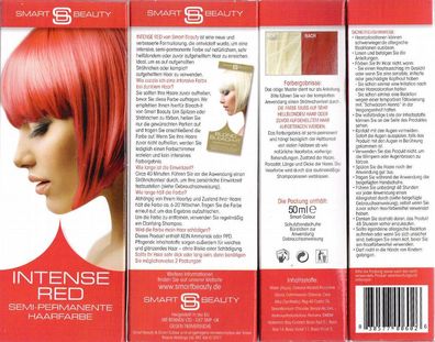 Smart Beauty- Intense Red, Semi-Permanente Haarfarbe 50 ml