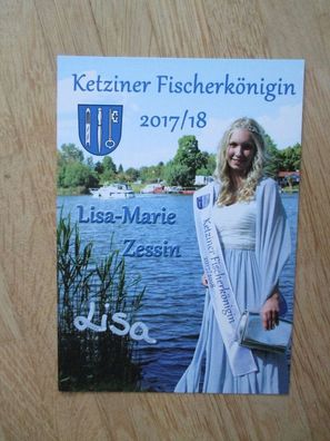 Ketziner Fischerkönigin 2017/2018 Lisa-Marie Zessin - handsigniertes Autogramm!!!