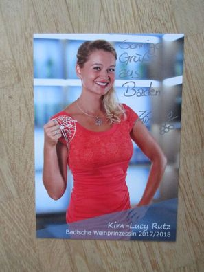 Badische Weinprinzessin 2017/2018 Kim-Lucy Rutz - handsigniertes Autogramm!!!