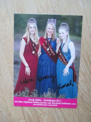 Heidekönigin 2017 Emely Ahlden & Hofdamen Melina und Sarah handsignierte Autogramme!!