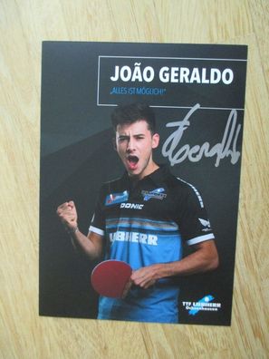 Tischtennis Bundesliga Ochsenhausen Joao Geraldo - handsigniertes Autogramm!!!