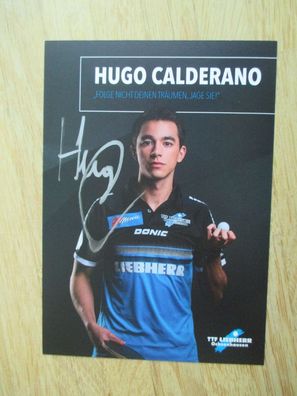 Tischtennis Bundesliga Ochsenhausen Hugo Calderano - handsigniertes Autogramm!!!