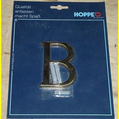 Hausnummer Buchstabe B Messing poliert - von Hoppe - 5,5 x 8,3 cm