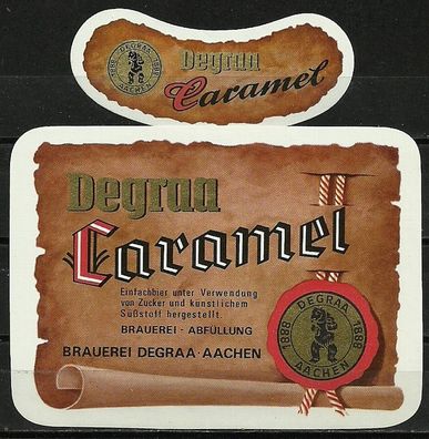 ALT ! Bieretikett "Caramel" Brauerei Degraa Aachen Nordrhein-Westfalen
