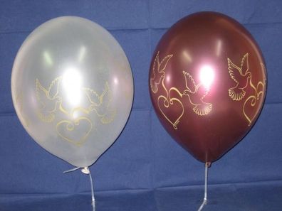 Metallic-Luftballon mit Taubendruck - 6 Stück