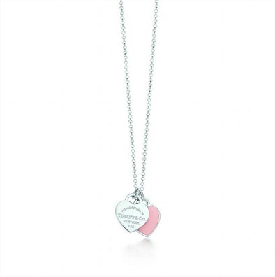 Mini Tiff-Halskette mit Herz-Anhänger zart rosa 925 Sterling Silber