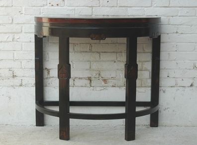 China halbrunder Beistell Wand Tisch Pinie dunkel
