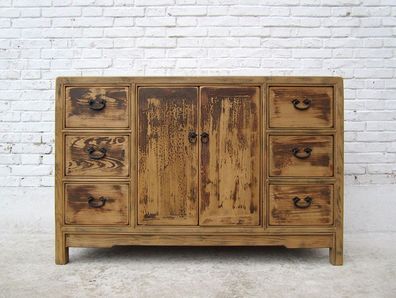 Shabby Chic CHINA massives Sideboard 1950 Buffet Pinie natur gebeizt