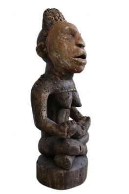 Stamm der Bakongo Yombe, 50cm, Schutzmutter mit Kind, Schutz vor Krank