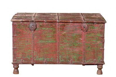 India 1910 Hochzeitstruhe Truhe Metallschloesser Box Kassettenfront