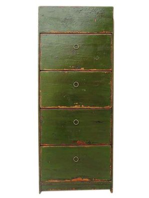 China Schuhschrank Pinie gruen 4 breite Faecher und seitliche Schuebe
