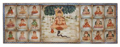 Indien Kopfteil Bett breites Wandbild mit traditionellen religioesen M