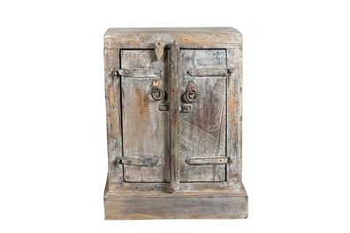 Nachttisch Doppeltuer Holz Indien 1935 Luxury Park