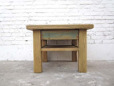 Asien quadratischer Kaffeehaus Tisch Podest Lowboard Antikfinish