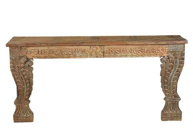 India lange Konsole Sideboard Wandtisch antike Schnitzerei Rajasthan M