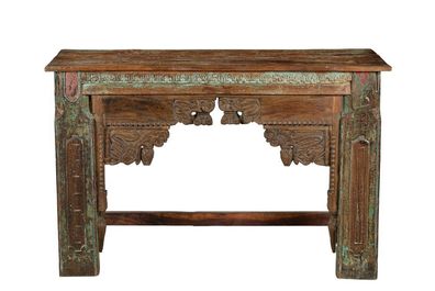 India breite Konsole Sideboard Tisch antike Schnitzerei und Bemalung R