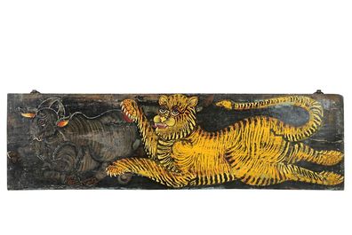 India breites Wandbild mit klassischem Tiger Motiv Asien Kunst Dekorat