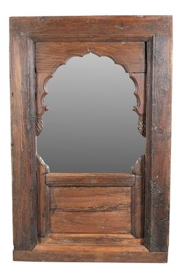 Indien herrlicher Spiegel breiter Holzrahmen ca. 1920 geschnitzt antik