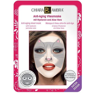 Chiara Ambra Anti-Aging Vliesmaske im Katzen-Design