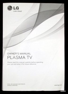 Bedienungsanleitung LG Plasma TV