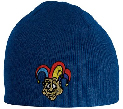 Beanie-Mütze mit Einstickung - Clown - 50895 blau