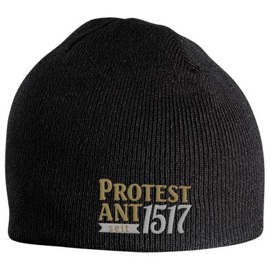 Beanie-Mütze mit Einstickung - Martin Luther Protest Ant 1517 - 54614 schwarz