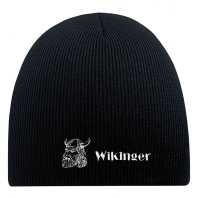 Beanie-Mütze mit Einstickung - Wikinger - 55639 - Wollmütze Wintermütze Strickmüt