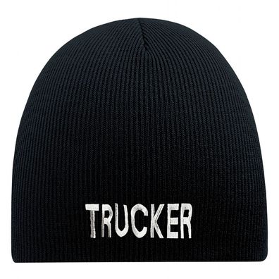 Beanie-Mütze mit Einstickung – V8 Trucker - 54887 Schwarz