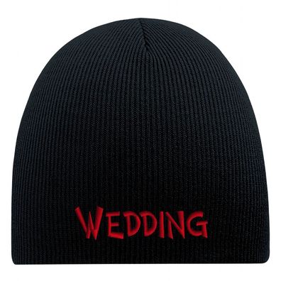 Beanie-Mütze mit Einstickung – Wedding - 54890 Schwarz