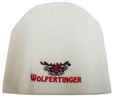 Beanie-Mütze mit Einstickung – Wolpertinger – 55628 Weiß