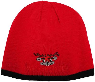 Beanie-Mütze mit Einstickung – Wolpertinger – 55629 rot