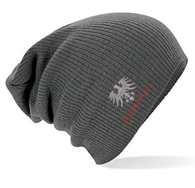 Slouch-Beanie Longbeanie Mütze mit Einstickung - Frankfurt - versch. Farben 54403 gr