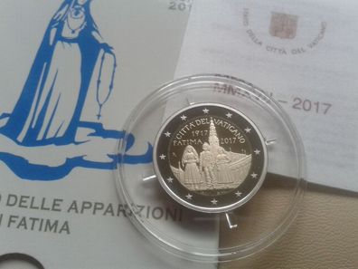 Original 2 euro 2017 PP Vatikan Fatima 100. Jahrestag der Erscheinungen Fatimas