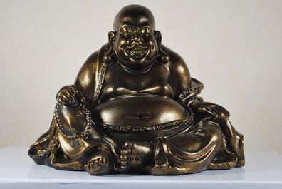 Happy Buddha Budda Feng Shui Mönch Dekoration Garten Deko Skulptur Figur