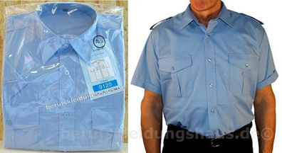 Feuerwehr Hemd Diensthemd hellblau Halbarm mit Tunnel und Adapter