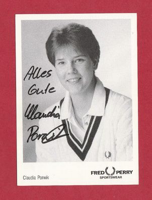 Claudia Porwik (deutsche Tennisspielerin ) - Autogrammkarte