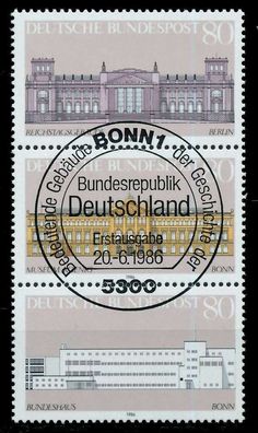 BRD ZD AUS BLOCK 20 Nr 1287 + 1288 + 1289 ESST ZENT X7DCFF2
