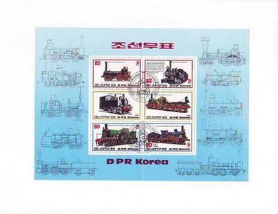 Korea -Großblock -21x15cm Dampfeisenbahnen o