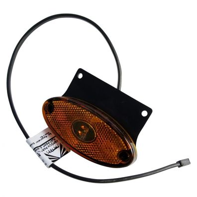 Aspöck LED Flatpoint gelb Seitenmarkierungsleuchte mit Halter gerade u. DC Kabel 0,5