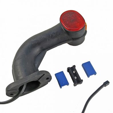 Aspöck Superpoint II Umrissleuchte rot/weiß mit Gummiarm links DC Anschluss
