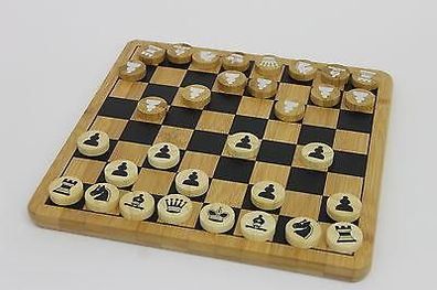Backgammon & Schach aus Bambusholz Brettspiel Bambus Holz Öko Spiel 2 in 1