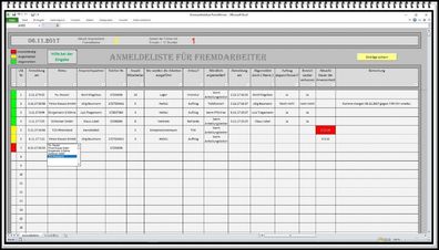 Anwesenheitsliste Anwesenheitskontrolle Anwesenheitserkennung Excel Software VBA