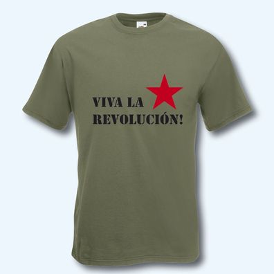 Herren T-Shirt, Fun-Shirt, Viva la revolución, Cuba, Kult, S-XXXL